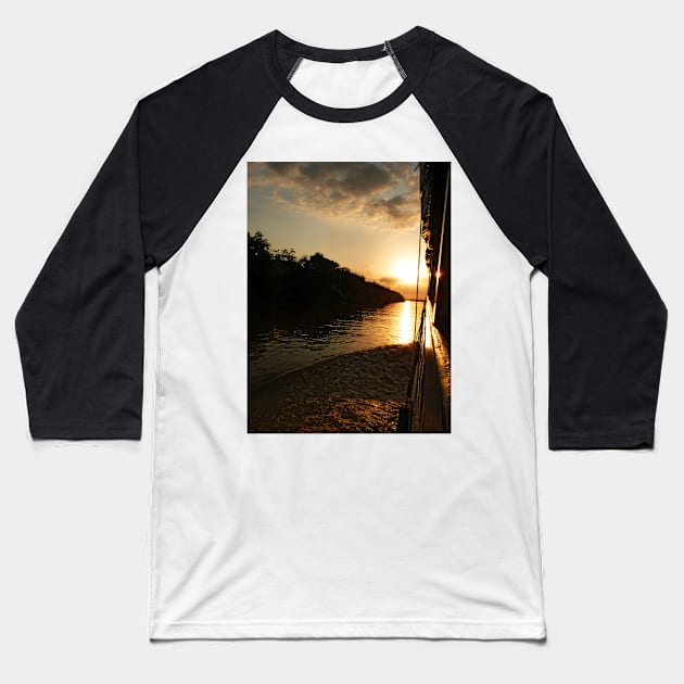 Sunset on the Amazon River Baseball T-Shirt by FollowHedgehog